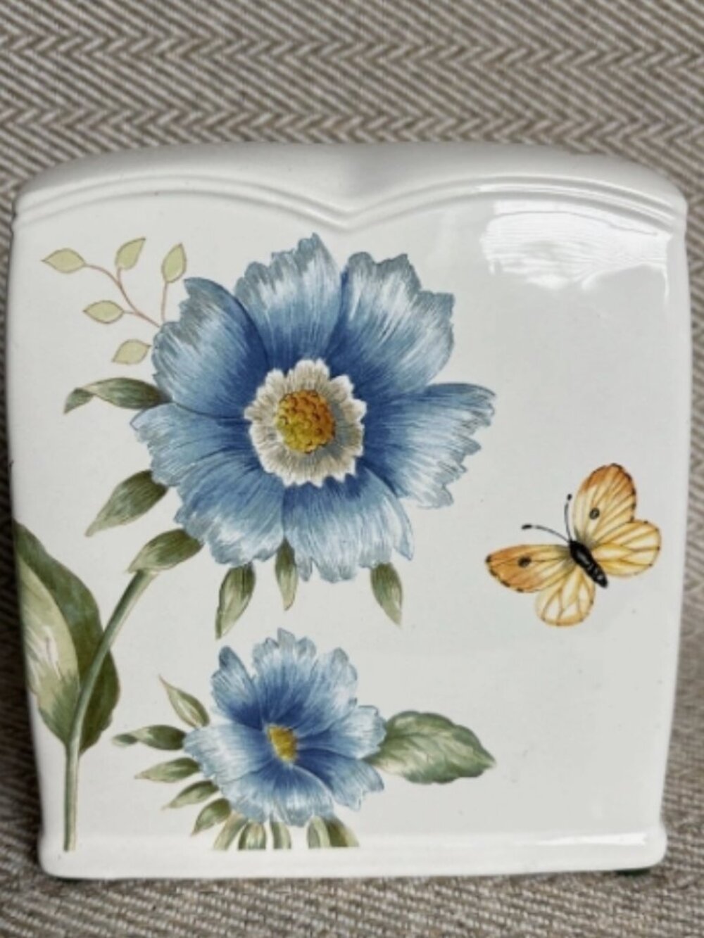 LENOX Blue Floral Garden by Louise Le Luyer Porcelain Tissue Box Cover